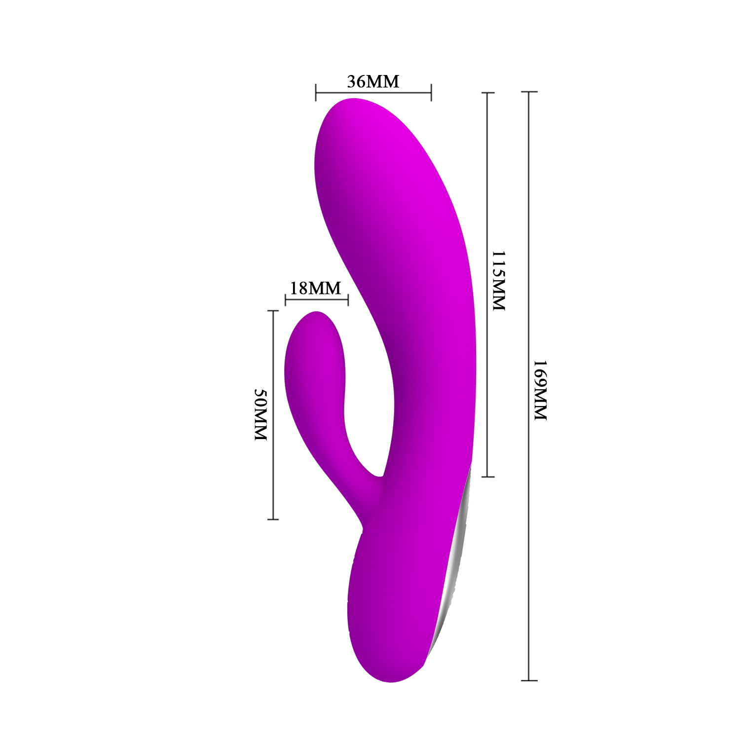 Vibrator Pretty Love Alvin, 30 Moduri Vibratii, Silicon, USB, Mov, 16.9 cm, #8, Erotic24.ro