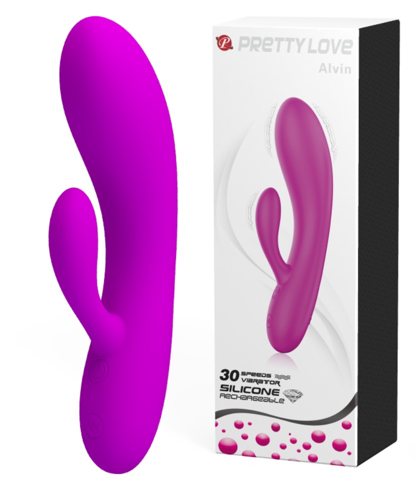 Vibrator Pretty Love Alvin, 30 Moduri Vibratii, Silicon, USB, Mov, 16.9 cm