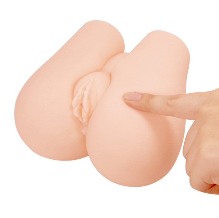 Masturbator Realist Dublu Vagin&Anus cu Vibratii Multispeed Crazy Bull, Natural, #8, Erotic24.ro