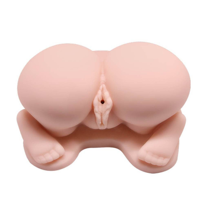 Masturbator Realist Dublu Vagin&Anus Vibratii Multispeed, Natural, #2, Erotic24.ro