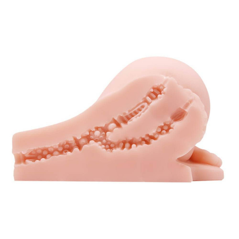 Masturbator Realist Dublu Vagin&Anus Vibratii Multispeed, Natural, #3, Erotic24.ro