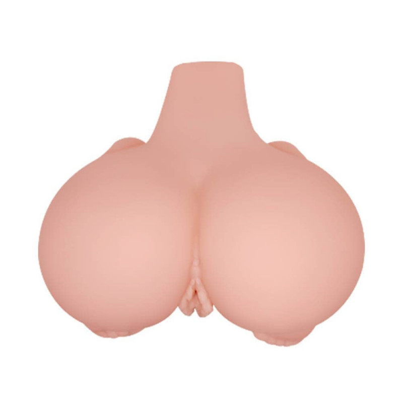 Masturbator Realist Dublu Vagin&Anus Vibratii Multispeed, Natural, #4, Erotic24.ro