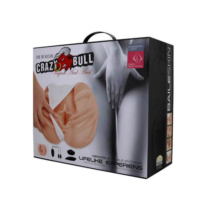 Masturbator Realist Crazy Bull Vagin&Anus Vibratii Multispeed, Natural, #10, Erotic24.ro