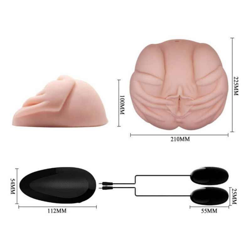 Masturbator Realist Crazy Bull Vagin&Anus Vibratii Multispeed, Natural, #7, Erotic24.ro