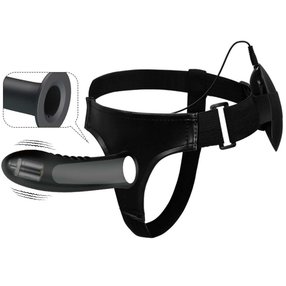 Strap On Myron Multispeed Silicon Negru 18 cm, #3, Erotic24.ro