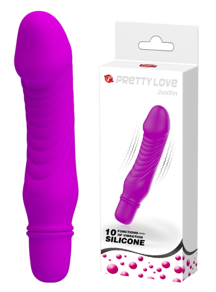 Vibrator Pretty Love Stev, 10 Moduri Vibratii, Silicon, Mov, 13.5 cm, #1, Erotic24.ro