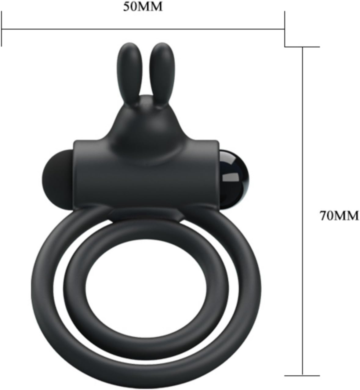 Inel Vibrator de Penis Pretty Love Osmond, Silicon, Negru, Nr. 3, Erotic24.ro