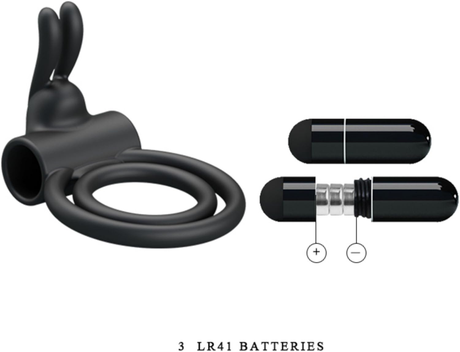 Inel Vibrator de Penis Pretty Love Osmond, Silicon, Negru, Nr. 4, Erotic24.ro