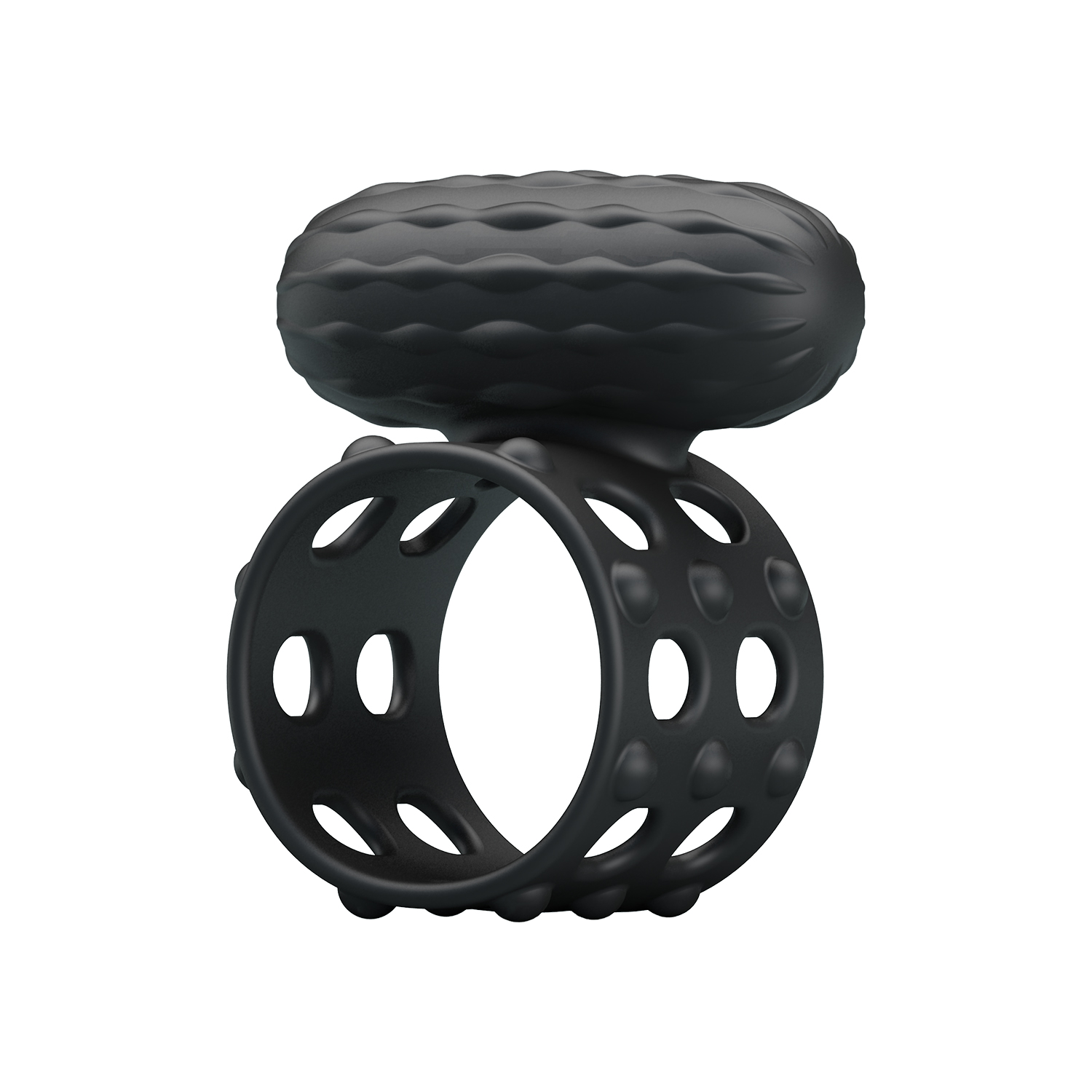 Inel Vibrator de Penis Pretty Love Osborn, Silicon, Negru, #6, Erotic24.ro