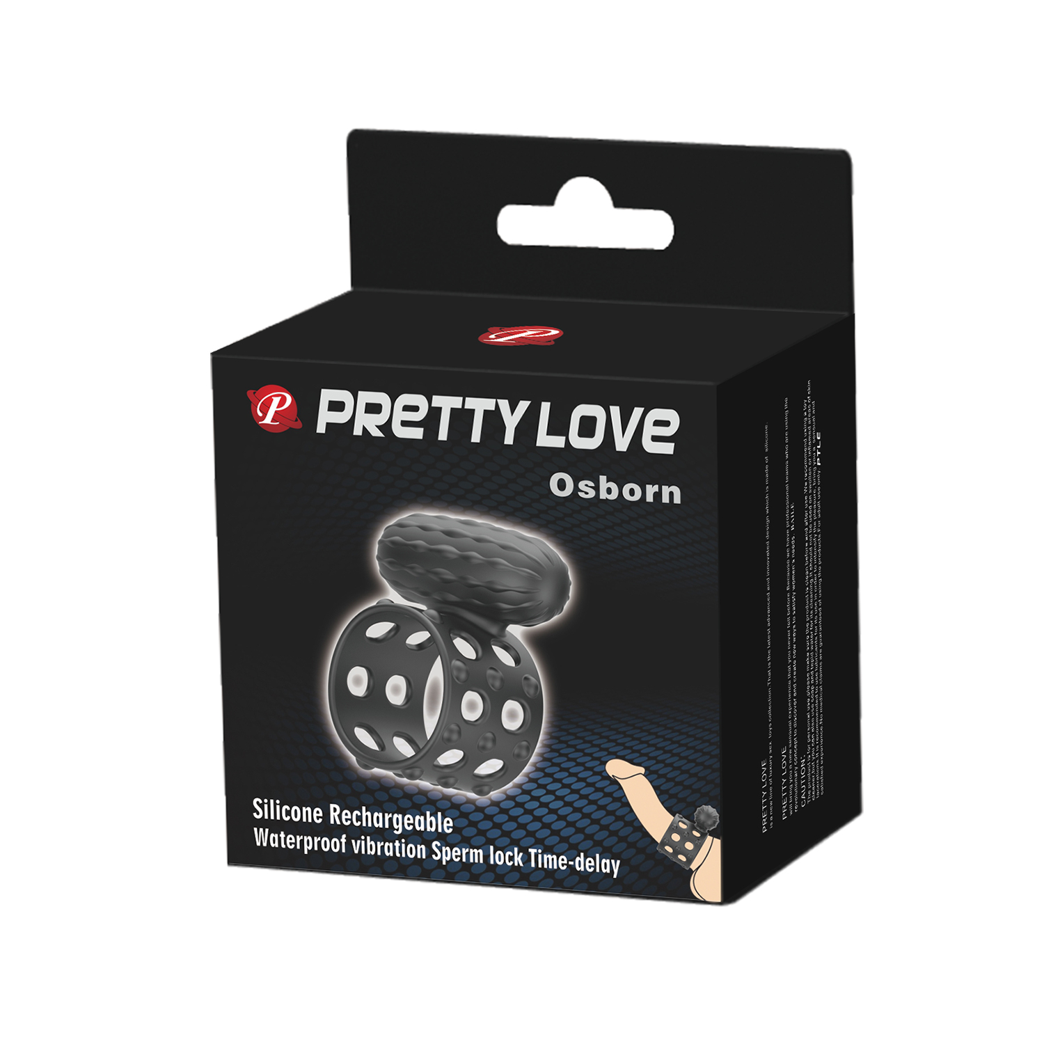 Inel Vibrator de Penis Pretty Love Osborn, Silicon, Negru, #7, Erotic24.ro