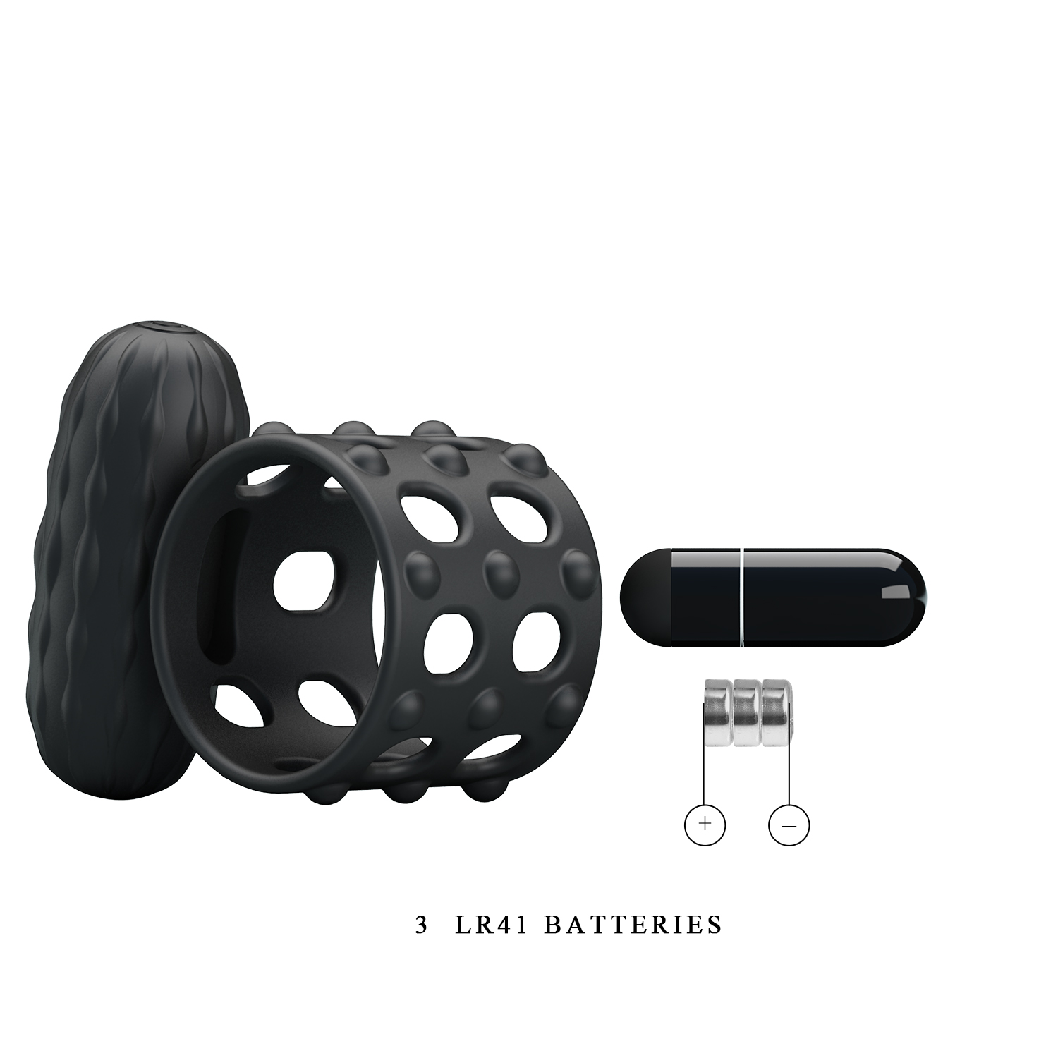 Inel Vibrator de Penis Pretty Love Osborn, Silicon, Negru, #5, Erotic24.ro