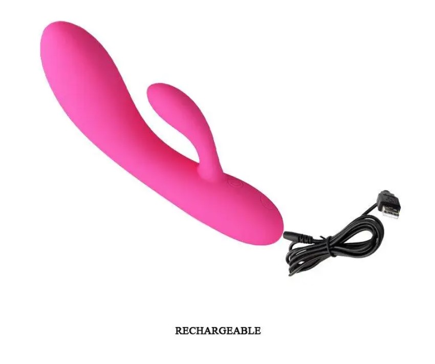 Vibrator Iepuras Ives, 30 Moduri Vibratii, Silicon, USB, Roz, 16.9 cm, Nr. 5, Erotic24.ro