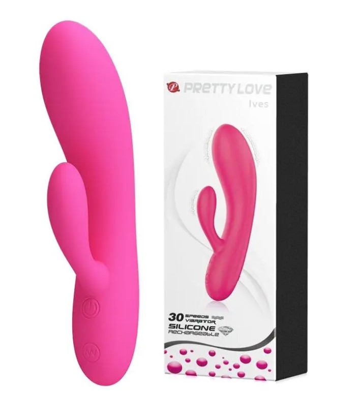 Vibrator Iepuras Ives, 30 Moduri Vibratii, Silicon, USB, Roz, 16.9 cm, Nr. 6, Erotic24.ro