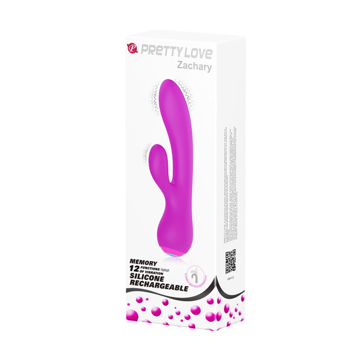 Vibartor Pretty Love Zachary, 12 Moduri Vibratii, Silicon, USB, Mov, 17.8 cm, Nr. 10, Erotic24.ro