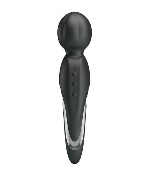 Vibrator Masaj Walter, 7 Moduri Vibratii & 5 Intensitati, Silicon, USB, Negru, 21.6 cm