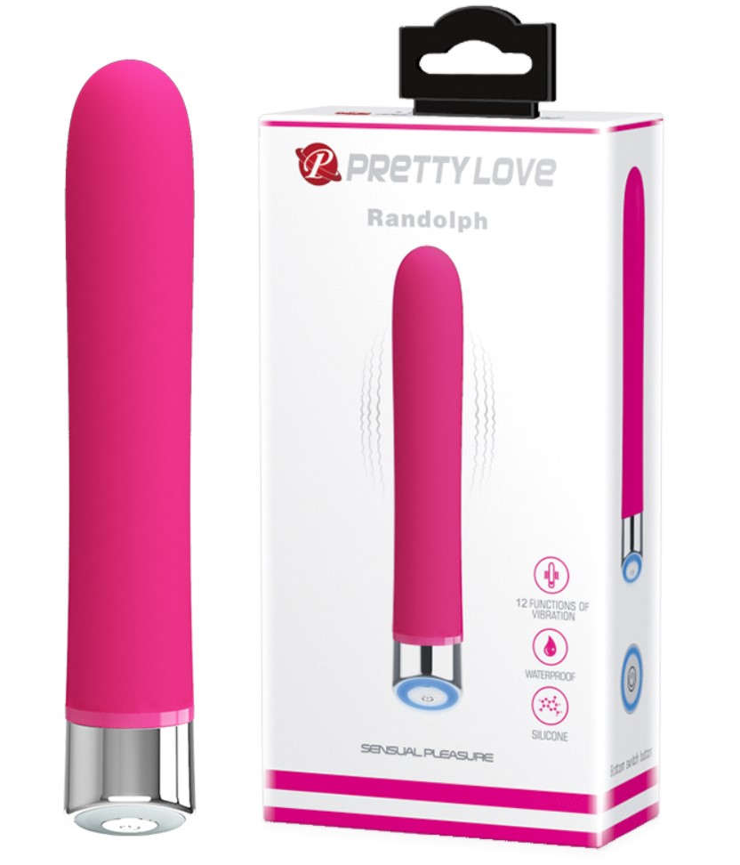 Vibrator Pretty Love Randolph, 12 Moduri Vibratii, Silicon, Roz, 16.7 cm