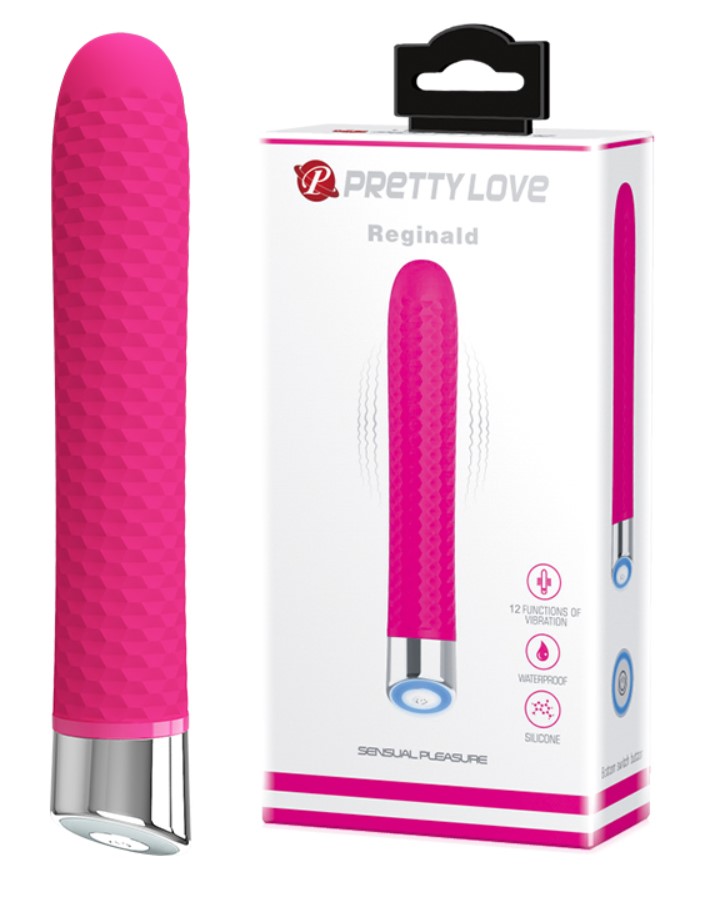 Vibrator Pretty Love Reginald, 12 Moduri Vibratii, Silicon, Roz, 16.7 cm