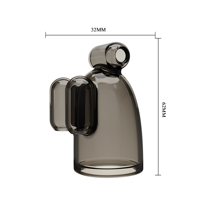 Stimulator Crystal Cap III, Multispeed, TPR, Gri, Nr. 5, Erotic24.ro