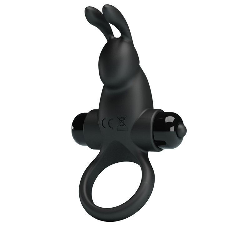 Inel de Penis Pretty Love, 10 Moduri Vibratii, Silicone, Negru