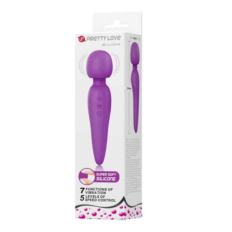 Vibrator Masaj Meredith 7 Moduri Vibratii&5 Viteze Super Soft Silicon Mov Pretty Love, #4, Erotic24.ro