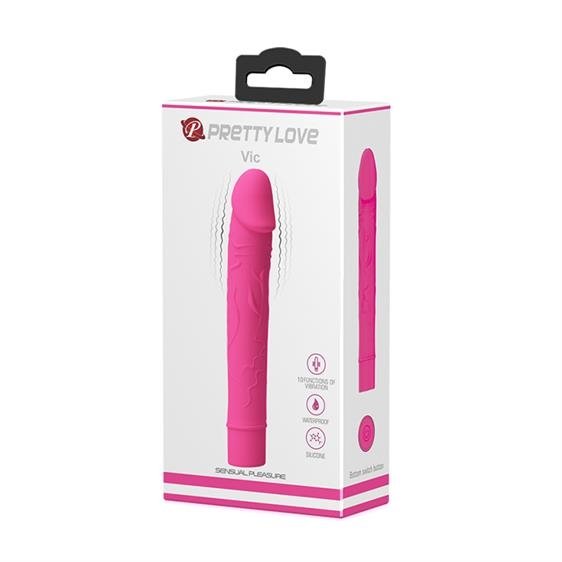 Vibrator Vic 10 Moduri Vibratii Silicon Roz 15.2 cm, #5, Erotic24.ro