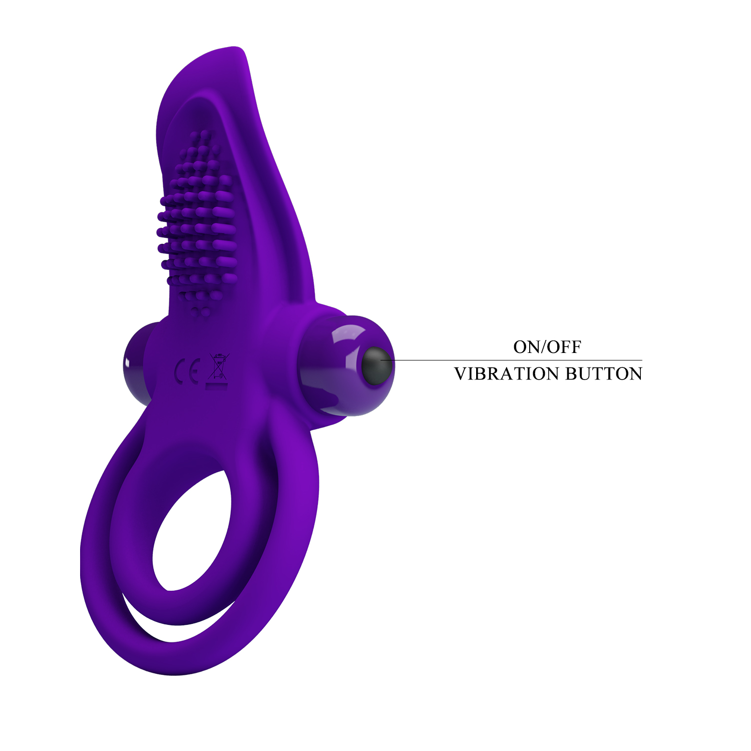 Inel Penis Pretty Love Vibrant Ring, 10 Moduri Vibratii, Silicon, Violet, #7, Erotic24.ro