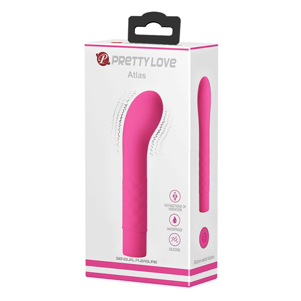 Vibrator Punctul G Atlas, 10 Moduri Vibratii, Silicon, Roz, 14 cm, #7, Erotic24.ro