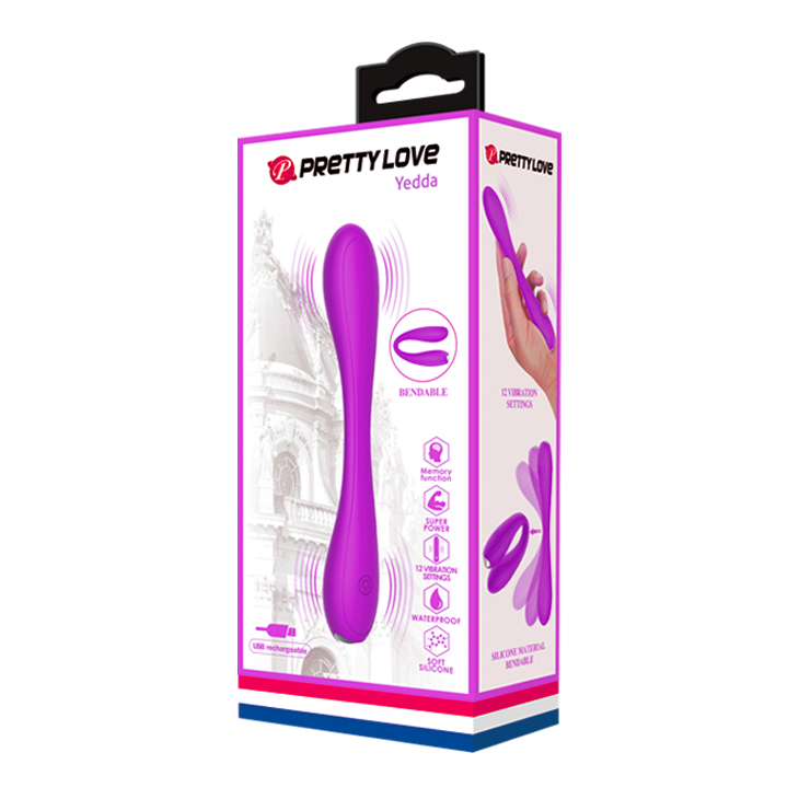 Vibrator Bendable Pretty Love Yedda, 12 Moduri Vibratii, Silicon, USB, Mov, 17.1 cm, #11, Erotic24.ro