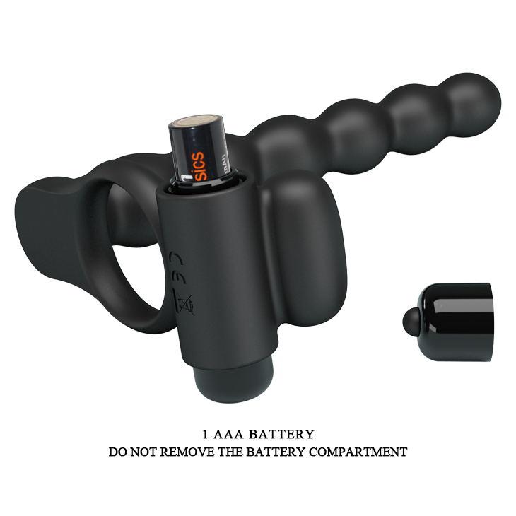 Inel Penis Hercules III, 10 Moduri Vibratii, Silicon, Negru, Nr. 8, Erotic24.ro