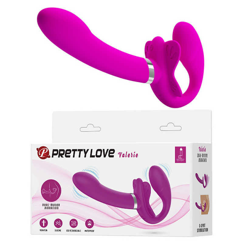 Strap on Strapless pentru Femei Valerie 12 Moduri Vibratii Silicon Mov USB, Nr. 3, Erotic24.ro