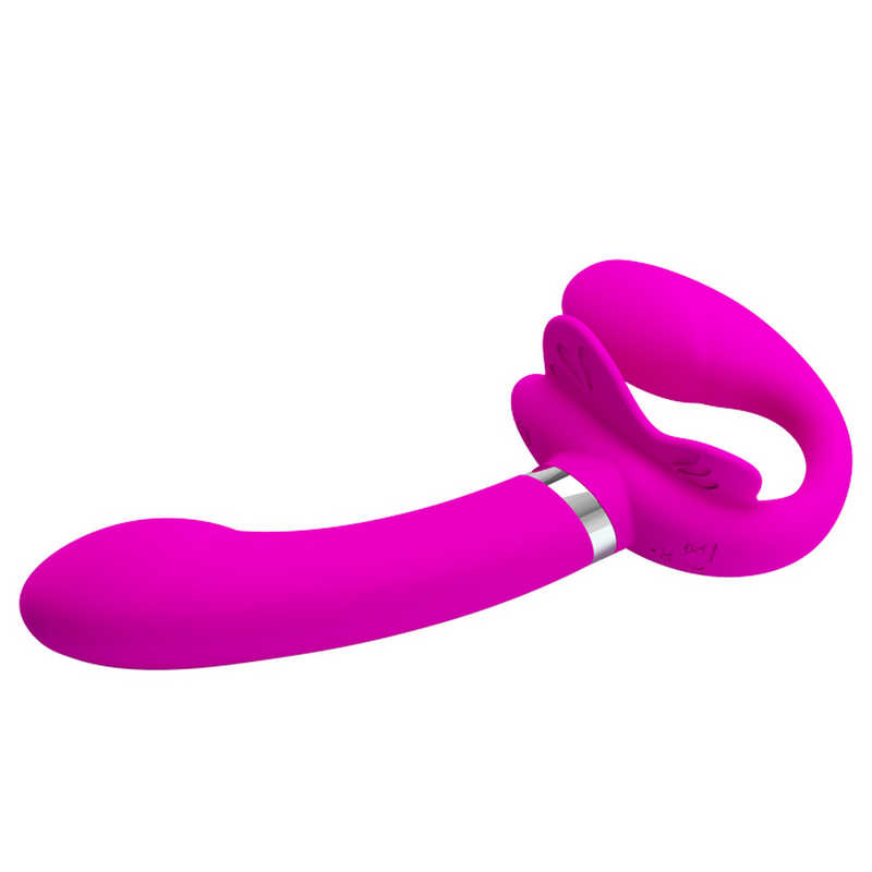 Strap on Strapless pentru Femei Valerie 12 Moduri Vibratii Silicon Mov USB, Nr. 4, Erotic24.ro