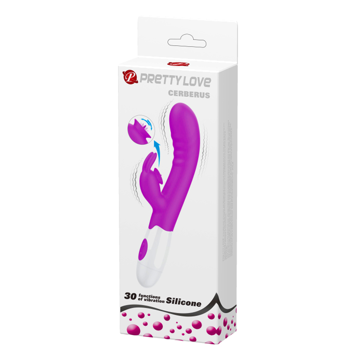 Vibrator Iepuras Cerberus 30 Moduri Vibratii Silicon Mov 20.6 cm, #10, Erotic24.ro