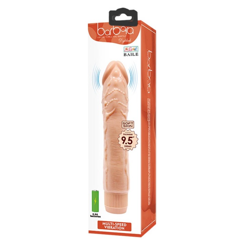 Vibrator Realist Barbara Classic Jelly Multispeed Natural 24 cm, #5, Erotic24.ro