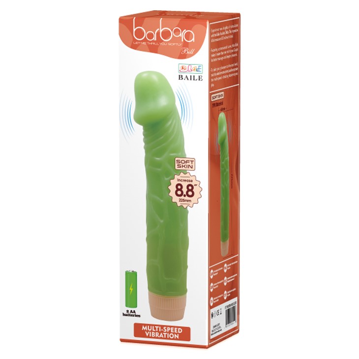 Vibrator Realist Bill, Multispeed, Verde, 22.5 cm, #5, Erotic24.ro