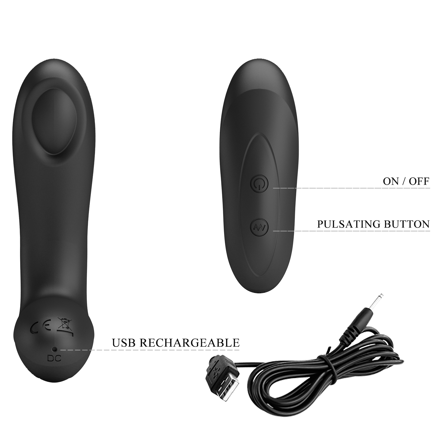 Stimulator Anal Archenemy 12 Moduri Vibratii, Bluetooth Control Free App, Silicon, USB, Negru, 12.1 cm, #5, Erotic24.ro