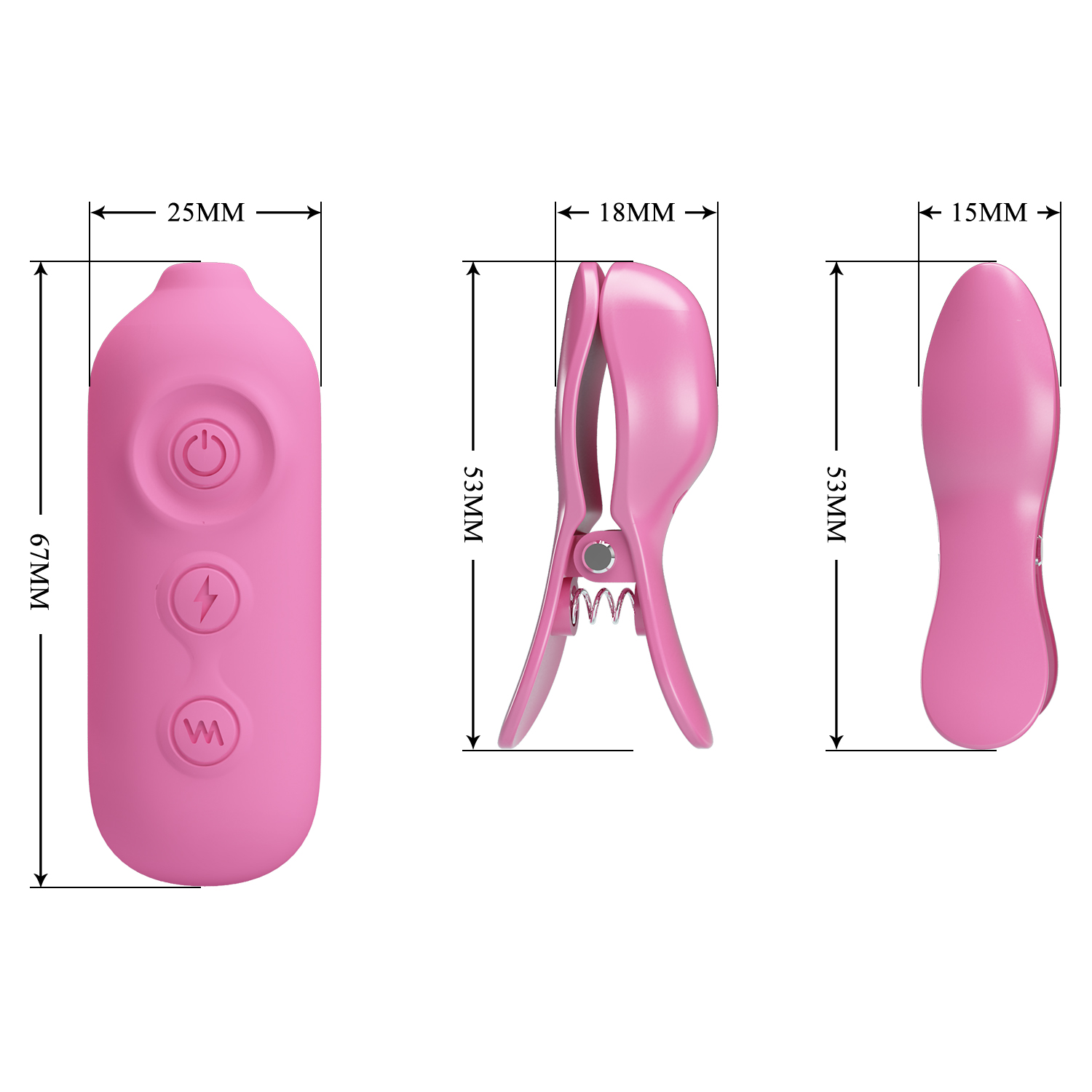 Clame Sfarcuri Pretty Love Vibro Nipple Clips, 3 Moduri Electrostimulare, 7 Moduri Vibratii, USB, #9, Erotic24.ro