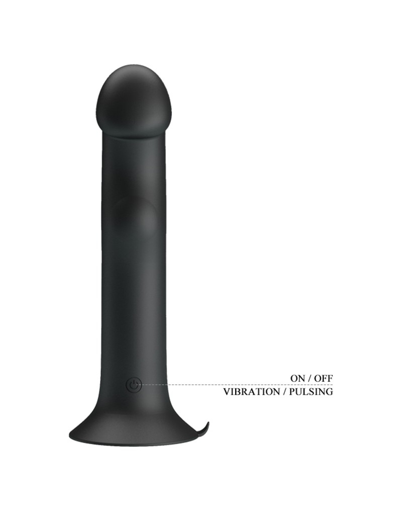 Vibrator Pretty Love Murray, 12 Moduri Vibratii si Pulsatii, Silicon, USB, Negru, 19 cm, Nr. 10, Erotic24.ro