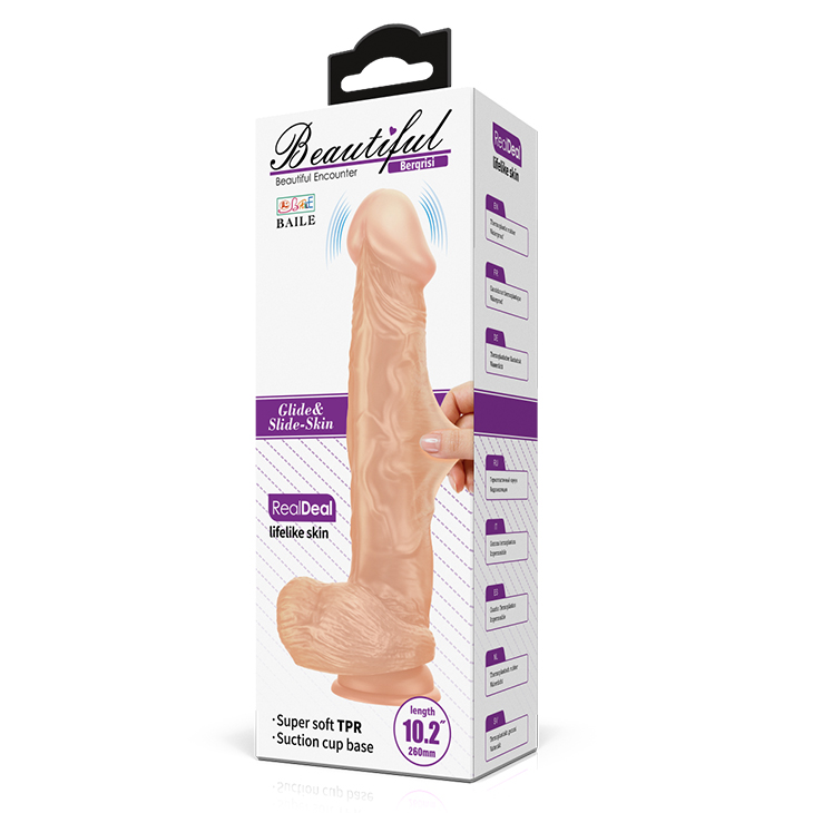 Vibrator Beautiful Bergrisi, Multispeed, LifeLike Skin, Natural, 26 cm, #9, Erotic24.ro