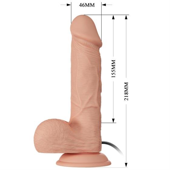 Vibrator Beautiful Bahamut, Multispeed, Glide&Slide, LifeLike Skin, Natural, 21.8 cm, Nr. 4, Erotic24.ro
