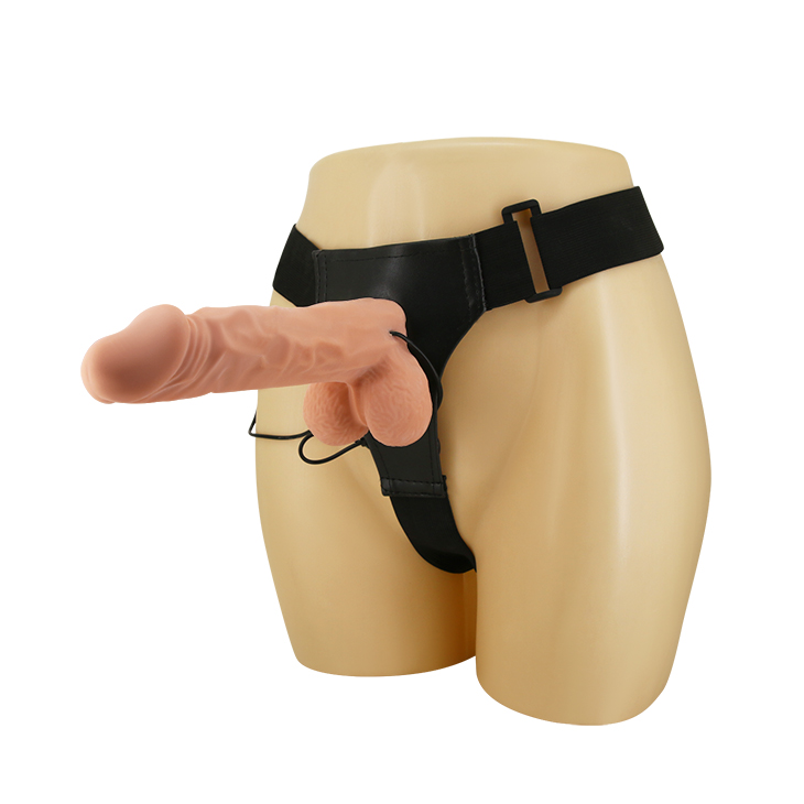 Strap-On Ultra Passionate Harness, Multispeed, TPR, Natural, 24 cm, #9, Erotic24.ro