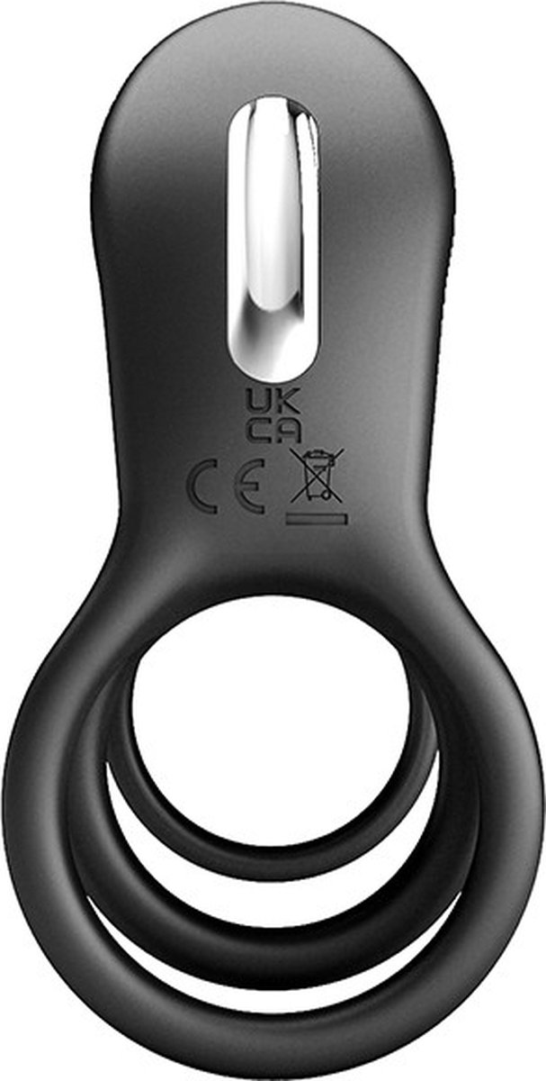 Inel de Penis Jammy, 12 Moduri Vibratii+12 Moduri Licking, Silicon, USB, Negru, Nr. 3, Erotic24.ro