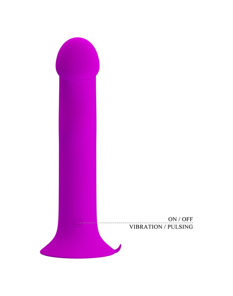 Vibrator Pretty Love Murray, 12 Moduri Vibratii si Pulsatii, Silicon, USB, Mov, 19 cm, Nr. 5, Erotic24.ro
