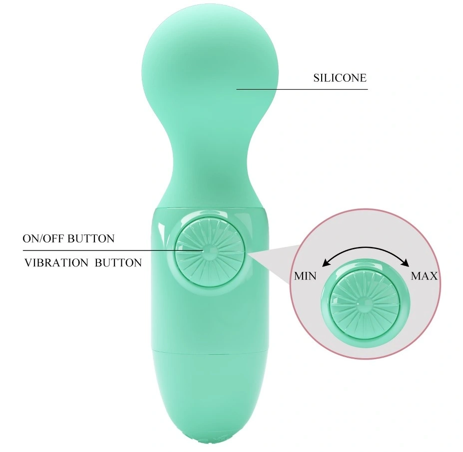 Vibrator Wand Multispeed Little Cute Mini Stick, Silicon, Verde, #6, Erotic24.ro