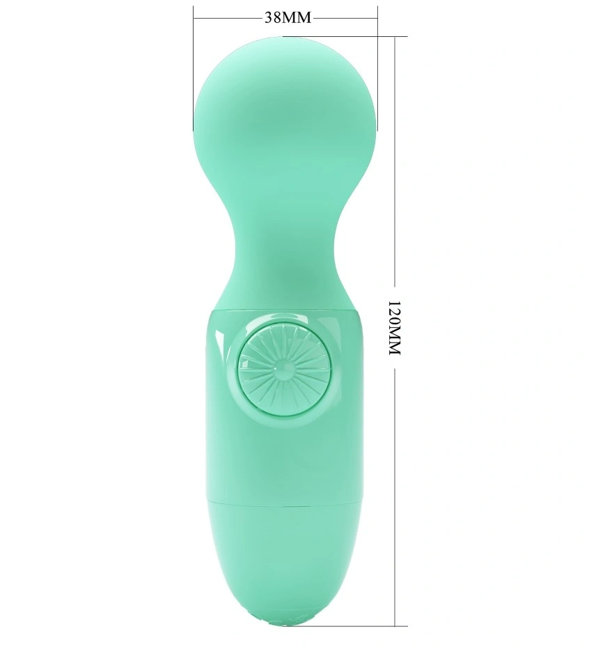 Vibrator Wand Multispeed Little Cute Mini Stick, Silicon, Verde, #7, Erotic24.ro
