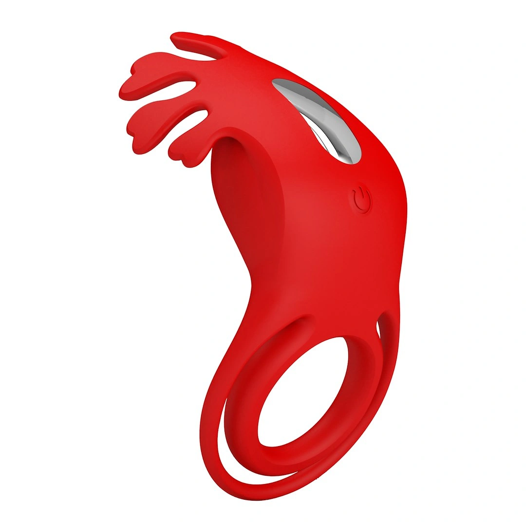 Inel Penis Ruben, 7 Moduri Vibratii Puternice, Silicon, USB, Rosu, #4, Erotic24.ro