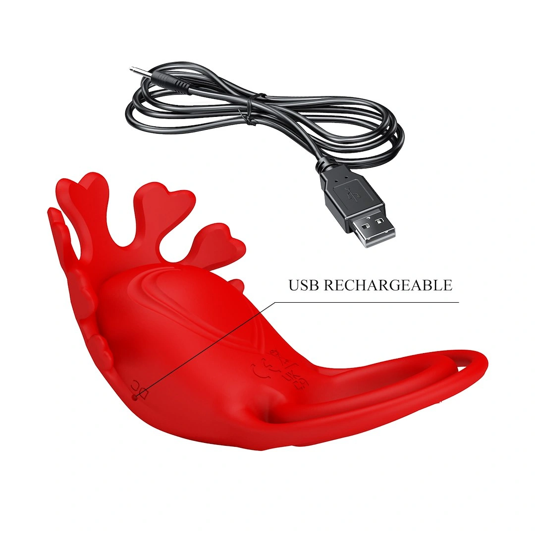 Inel Penis Ruben, 7 Moduri Vibratii Puternice, Silicon, USB, Rosu, #9, Erotic24.ro