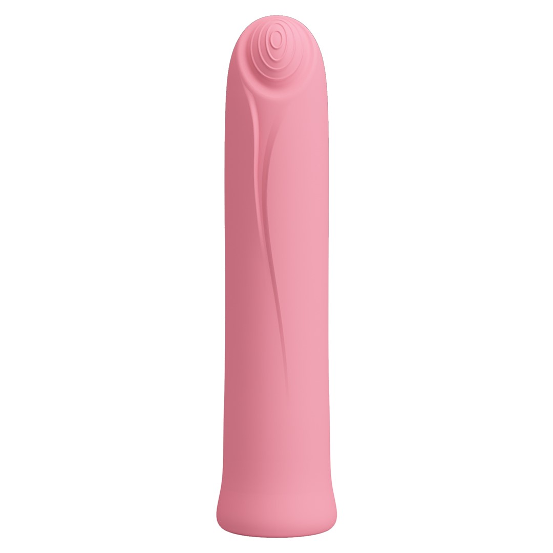 Mini Vibrator Curtis, 12 Moduri Vibratii, Silicon, USB, Roz, 10.3 cm, #2, Erotic24.ro