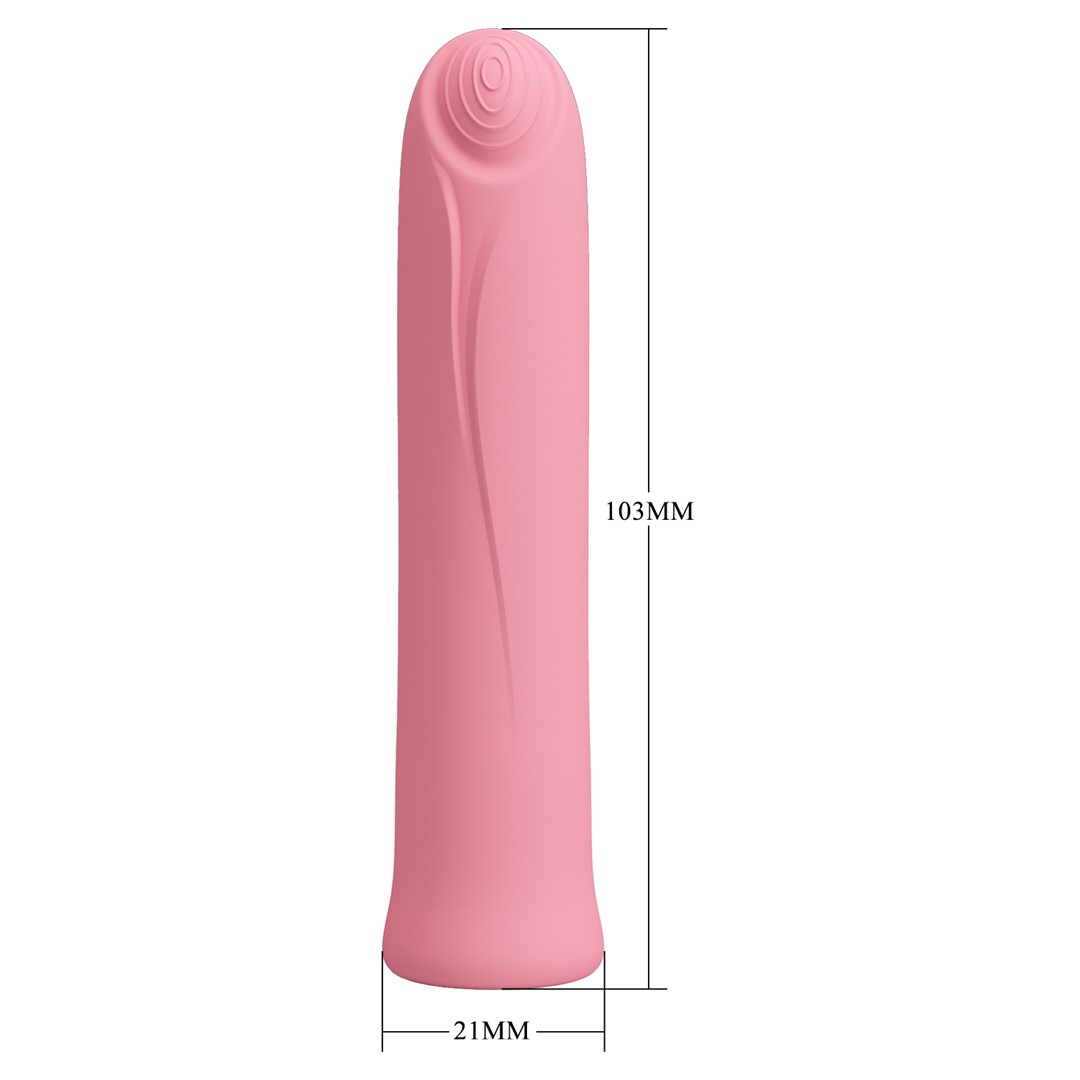 Mini Vibrator Curtis, 12 Moduri Vibratii, Silicon, USB, Roz, 10.3 cm, #9, Erotic24.ro