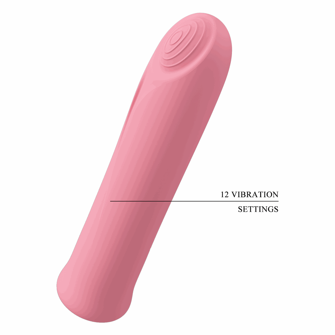 Mini Vibrator Curtis, 12 Moduri Vibratii, Silicon, USB, Roz, 10.3 cm, #7, Erotic24.ro