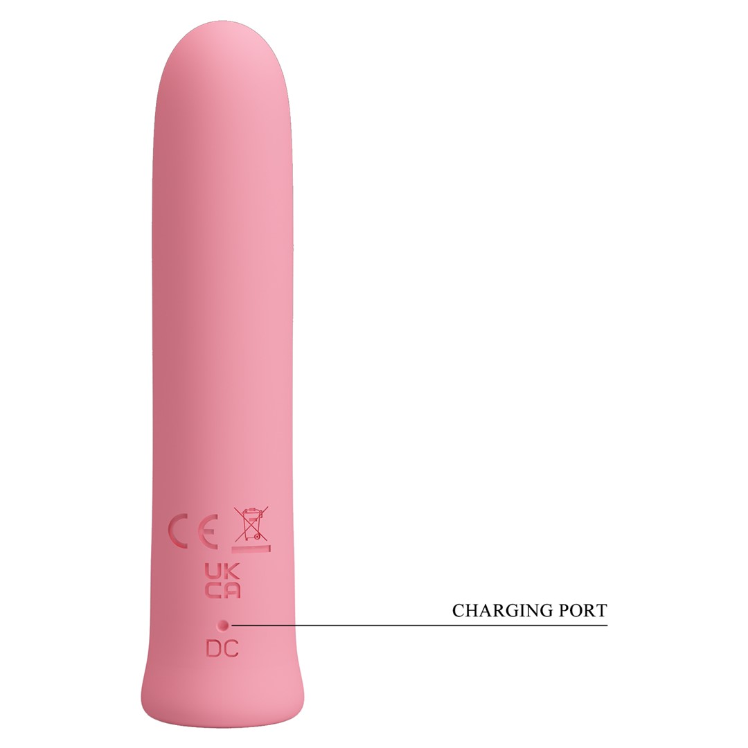 Mini Vibrator Curtis, 12 Moduri Vibratii, Silicon, USB, Roz, 10.3 cm, #8, Erotic24.ro